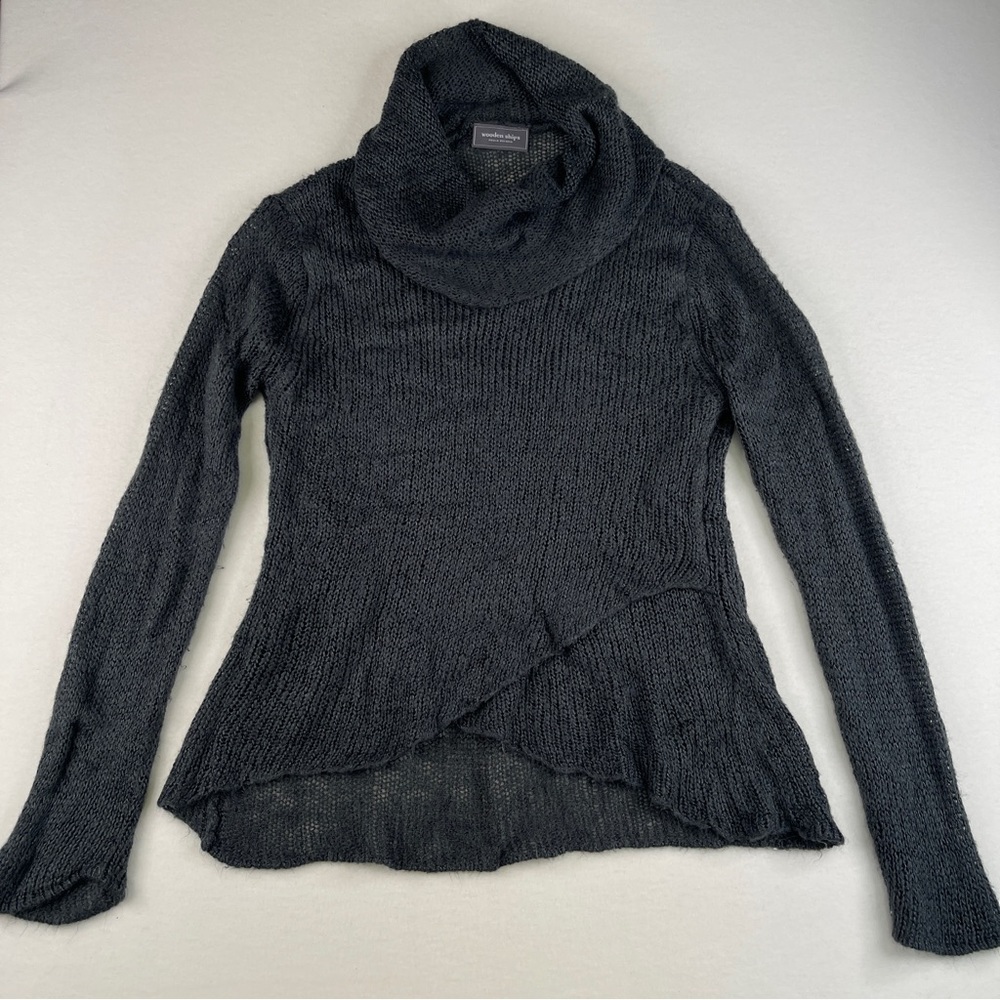 Wooden Ships Clare Cowlneck Sweater Charcoal Small Medium